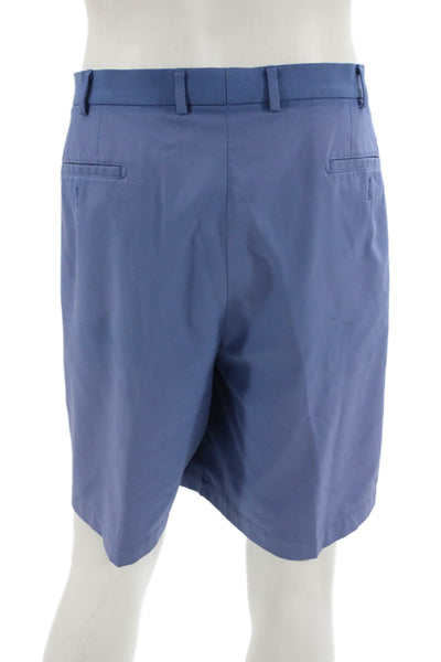Peter Millar Mens Chino Shorts Blue Polyester Button Size 42
