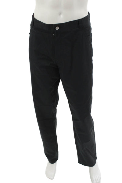 Peter Millar Mens Dress Pants Black Button Polyester Big Tall 32 Inseam Size 42