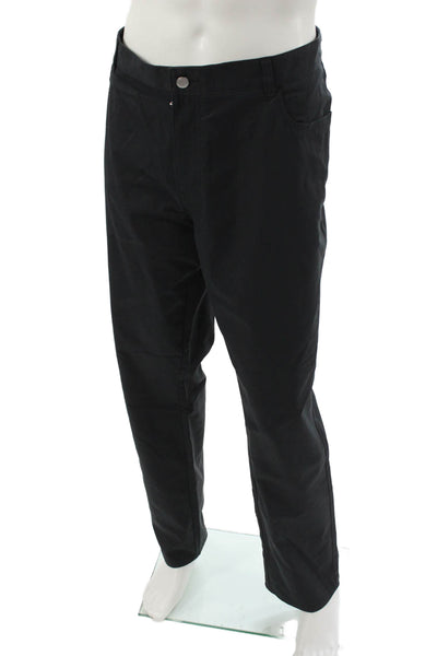 Peter Millar Mens Dress Pants Black Button Polyester Big Tall 32 Inseam Size 42