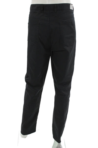 Peter Millar Mens Dress Pants Black Button Polyester Big Tall 32 Inseam Size 42