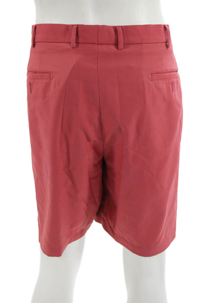 Peter Millar Mens Red Chino Shorts 100% Polyester Solid Big & Tall Size 42