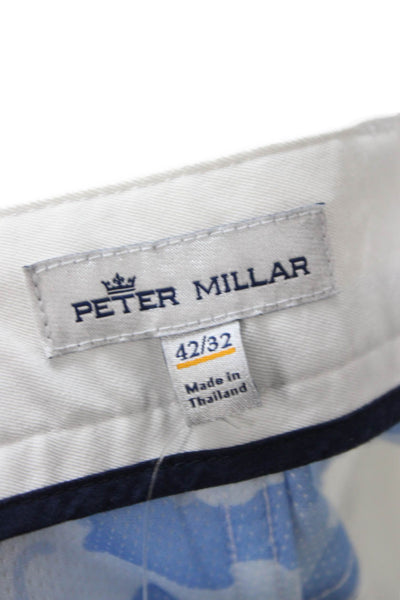 Peter Millar Mens White Polyester Classic Pants Button Fly Big Tall Size 42