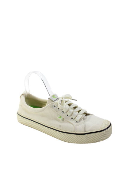 Cariuma Women's Rubber Sole Lace Up Canvas Sneakers White Size 10