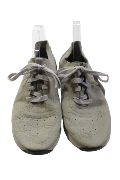 Ugg Women's Leather Lace Up Rubber Sole Sneakers Gray Size 10
