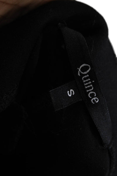 Quince Women Ankle Cropped Dress Pants Black 84% Cotton Petites Size S