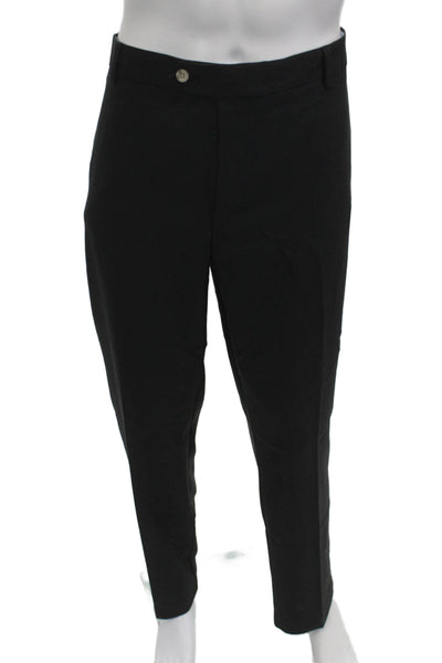 Peter Millar Mens Dress Pants Black Polyester Button Closure Big Tall Size 42