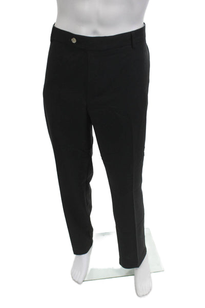 Peter Millar Mens Dress Pants Black Polyester Button Closure Big Tall Size 42