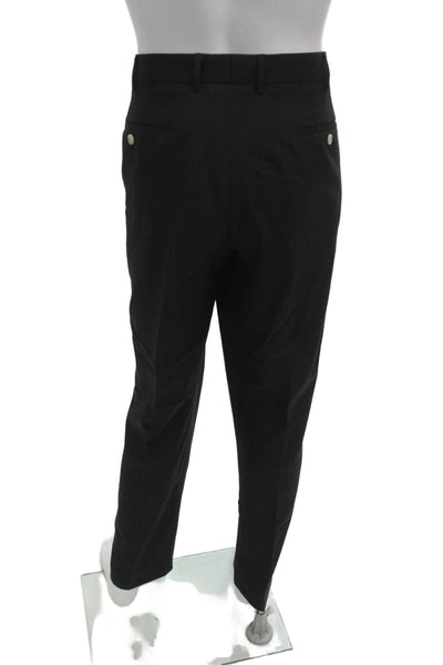 Peter Millar Mens Dress Pants Black Polyester Button Closure Big Tall Size 42