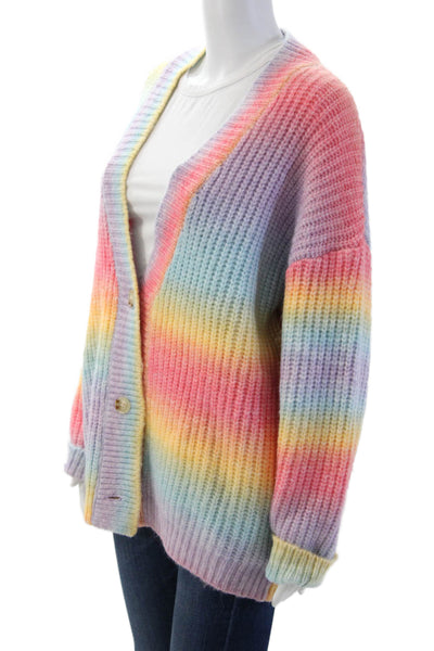 BLANKNYC Unisex Multi Color Striped V-Neck Cardigan Long Sleeve Size M