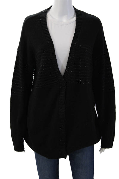 Twinset Unisex Cardigan Black V-Neck Button Long Sleeve Designer Size XS