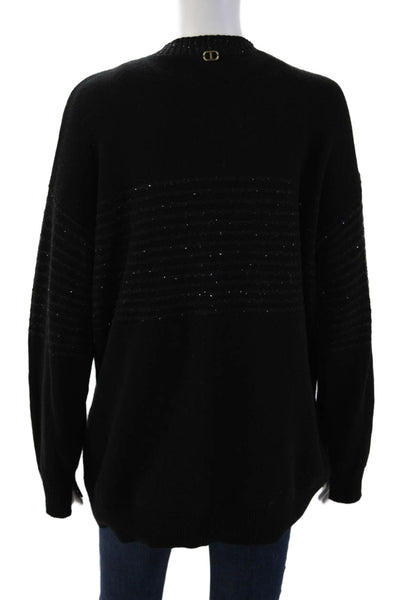 Twinset Unisex Cardigan Black V-Neck Button Long Sleeve Designer Size XS