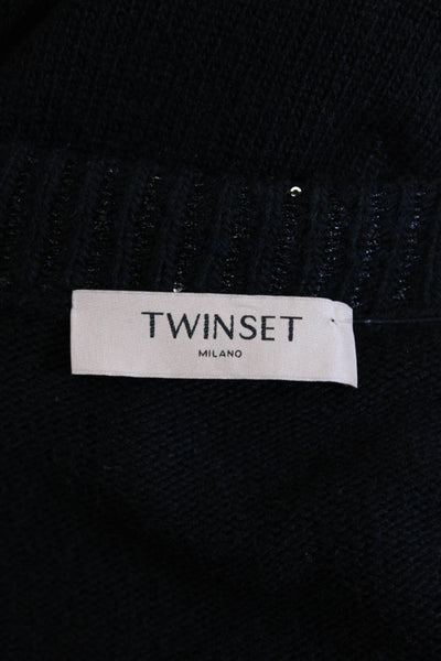 Twinset Unisex Cardigan Black V-Neck Button Long Sleeve Designer Size XS