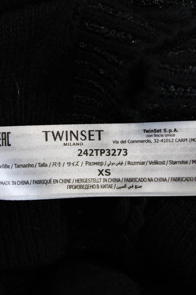Twinset Unisex Cardigan Black V-Neck Button Long Sleeve Designer Size XS