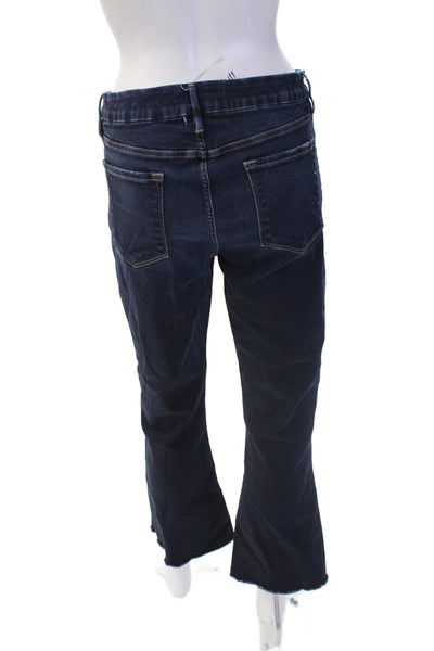 Frame Women High Waist Bootcut Jeans Dark Blue Button Fly Designer Size 31