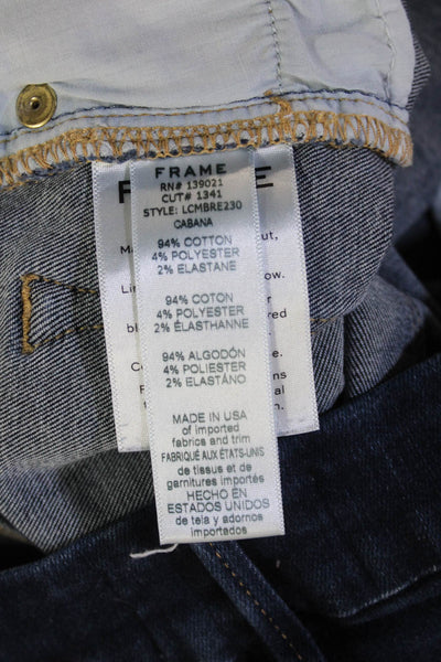 Frame Women High Waist Bootcut Jeans Dark Blue Button Fly Designer Size 31