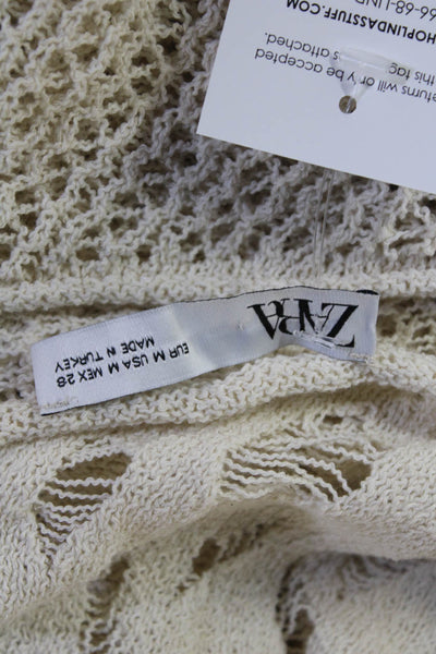 Zara Womens Bohemian Tunic Tank Beige Sleeveless Round Neck Size M