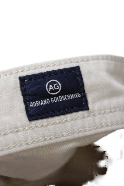 AG Adriano Goldschmied Mens Chino Khaki Pants Beige Button 34 Inseam Size 38