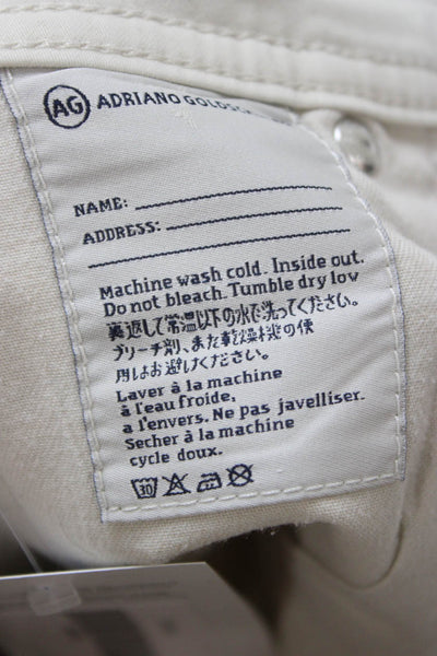 AG Adriano Goldschmied Mens Chino Khaki Pants Beige Button 34 Inseam Size 38
