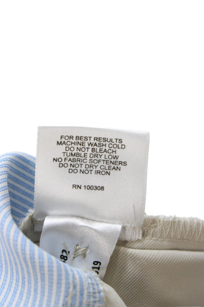 Peter Millar Mens Bermuda Chino Shorts Beige Polyester Button Classic Size 42
