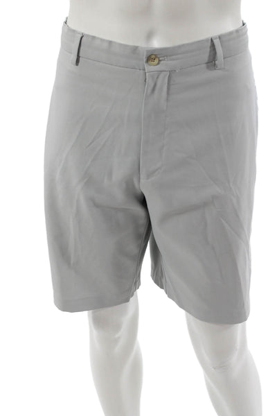 Peter Millar Mens Chino Shorts Gray Polyester Size 42