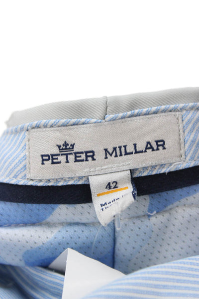Peter Millar Mens Chino Shorts Gray Polyester Size 42