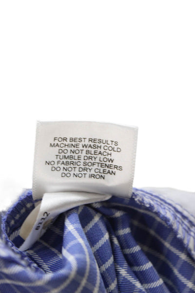 Peter Millar Mens Bermuda Shorts Blue Check Polyester Beach Size 42