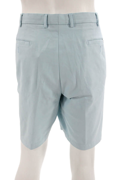 Peter Millar Mens Chino Shorts Light Blue Button Polyester Size 42