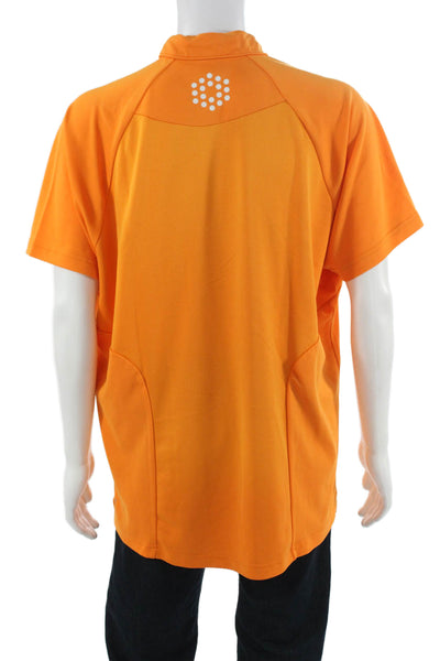 Puma Mens Short Sleeve Collared Knit Logo Polo Shirt Orange Size 2XL