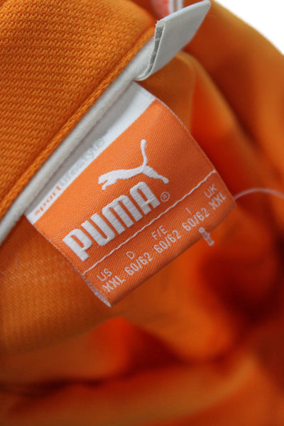 Puma Mens Short Sleeve Collared Knit Logo Polo Shirt Orange Size 2XL