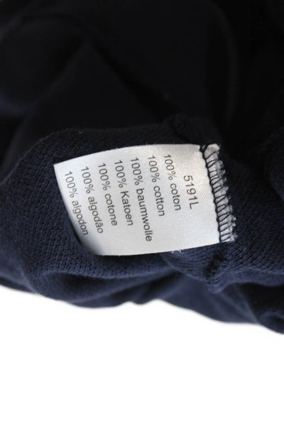 Lacoste Mens Short Sleeve Collared Logo Knit Polo Shirt Navy Cotton Size 9