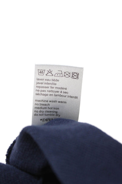Lacoste Mens Short Sleeve Collared Logo Knit Polo Shirt Navy Cotton Size 9
