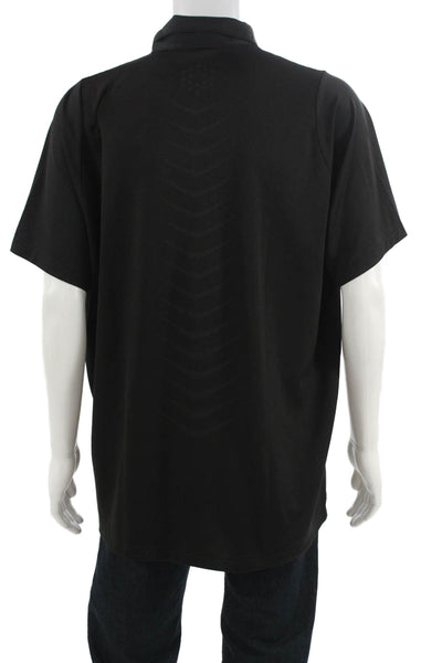 Puma Mens Short Sleeve Collared Knit Logo Polo Shirt Black Size 2XL