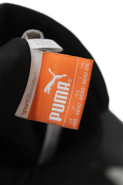 Puma Mens Short Sleeve Collared Knit Logo Polo Shirt Black Size 2XL