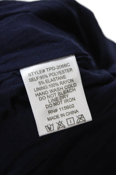 Skylar + Madison Womens Dark Blue Short Jumpsuit 3/4 Sleeve Round Neck Size L