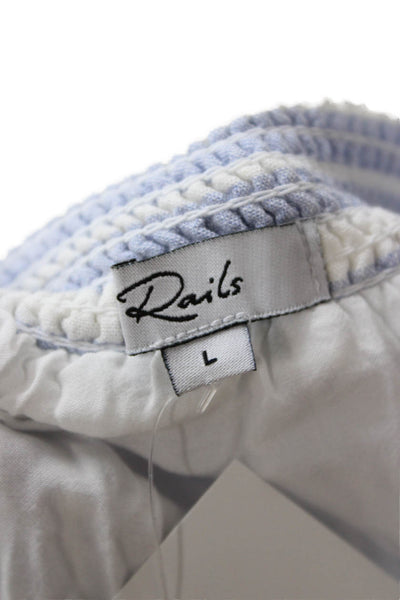 Rails Women Sleeveless Tiered Striped Light Blue Dress Size L