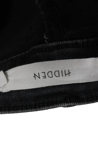Hidden Women Cropped Boyfriend Jeans Dark Gray Size 28