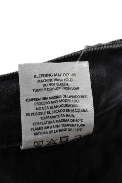 Hidden Women Cropped Boyfriend Jeans Dark Gray Size 28