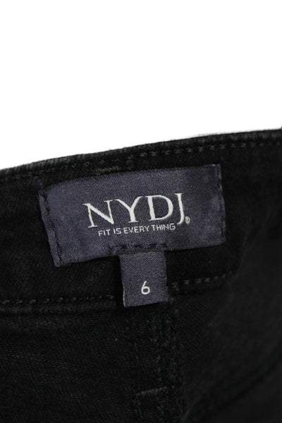 NYDJ Women Black High Rise Jeans Button Closure Size 6