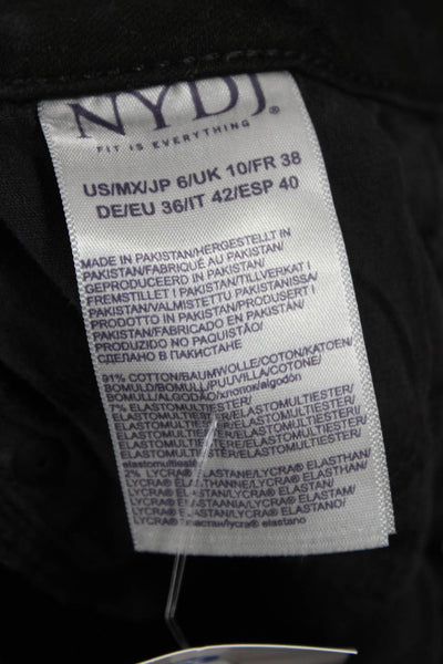 NYDJ Women Black High Rise Jeans Button Closure Size 6