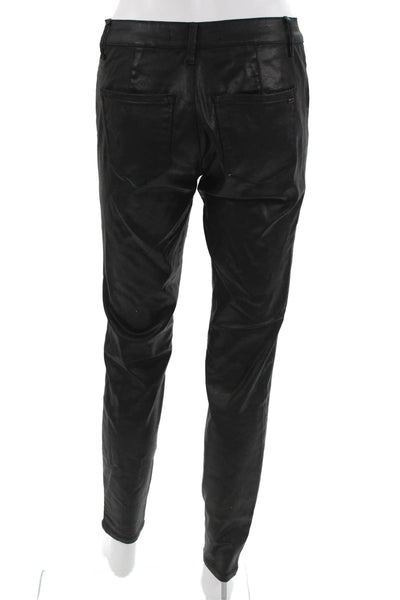 Tractr Womens Ankle Cropped High Rise Biker Black Pants Size 28