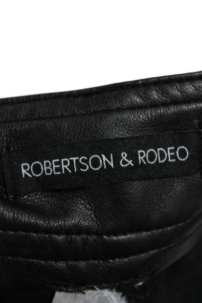 Robertson + Rodeo Women Biker Black Button Pants Size M