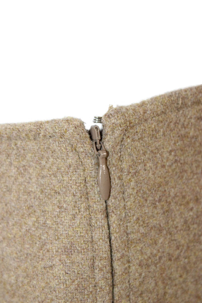 ASTR Women A-Line Mini Skirt Beige Wool Polyester Short Size L
