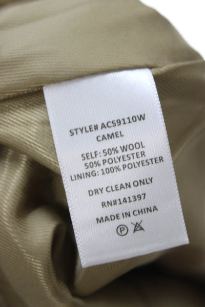 ASTR Women A-Line Mini Skirt Beige Wool Polyester Short Size L