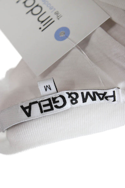 Pam & Gela Womens Basic White Cotton T Shirt Size M
