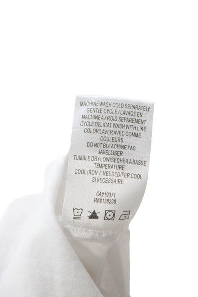 Pam & Gela Womens Basic White Cotton T Shirt Size M