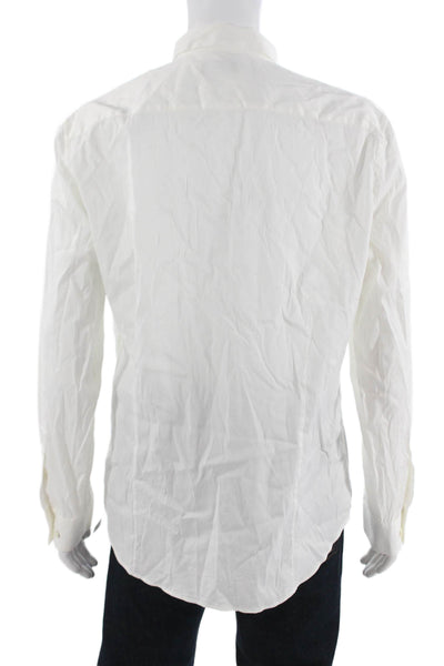 Theory Men's Long Sleeves Button Down Shirt White Size XL