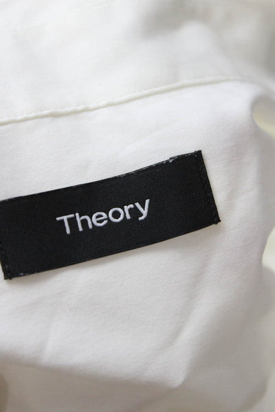 Theory Men's Long Sleeves Button Down Shirt White Size XL