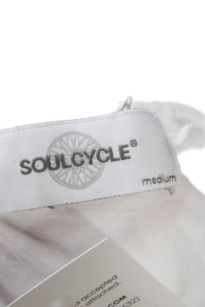 Soul Cycle Womens Black Sleeveless Basic Tank Graphic Cotton Round Neck Size M