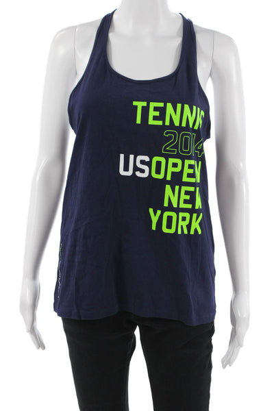 RLX Ralph Lauren Women Sleeveless Tank Graphic Pima Cotton Dark Blue Size M