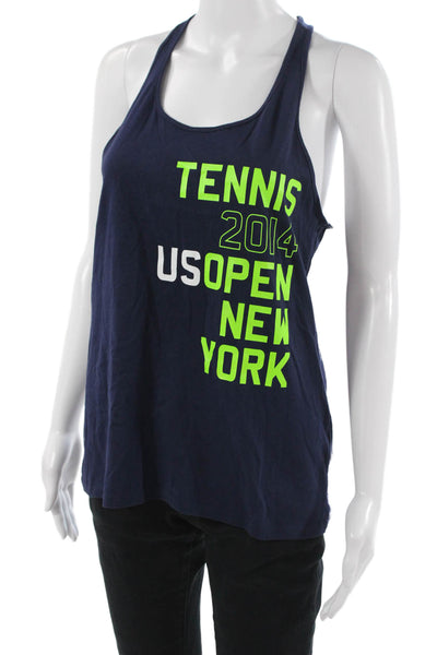 RLX Ralph Lauren Women Sleeveless Tank Graphic Pima Cotton Dark Blue Size M